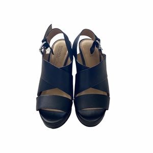 Michael Kors Platform Block Heel Sandals Black